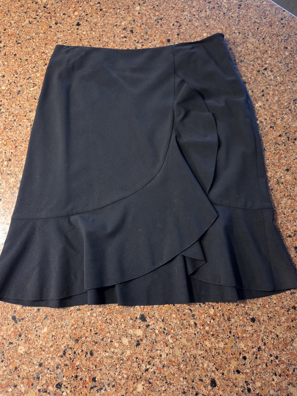The Limited Black A-Line Ruffle Mock Wrap Skirt